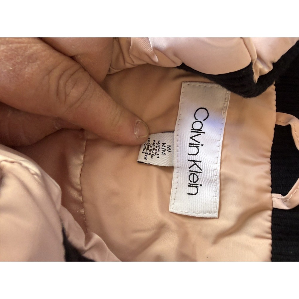 Calvin Klein Quilted Vest Womens Medium Pink Lightweight Puffer Zip - Picture 3 of 4